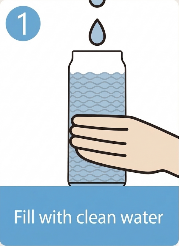 Fill with clean water